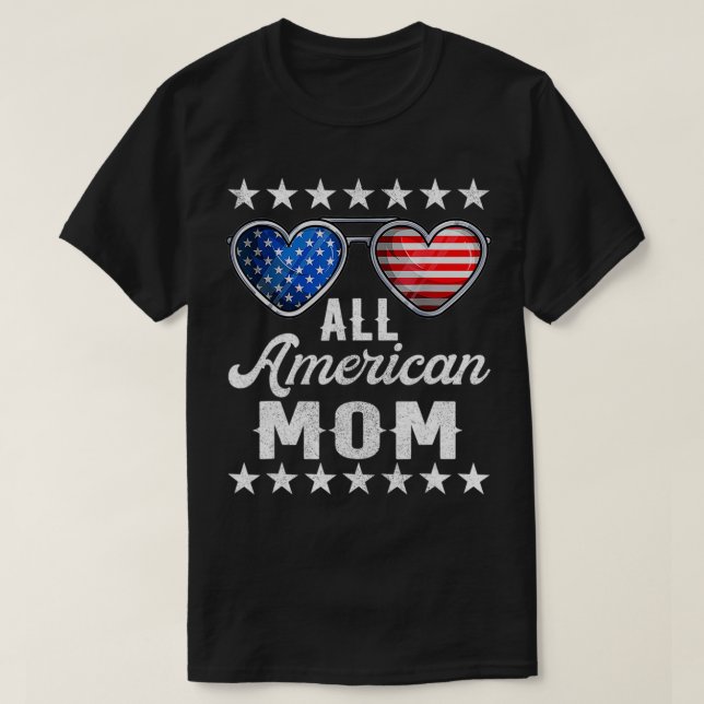 Mommy Fourth Of July Costume All American Mom US F T-Shirt (Design vorne)