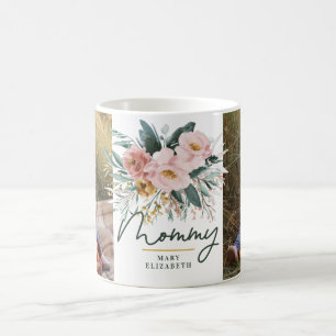 Mommy Geschenk 2 Foto Rosa Girl Aquarell Blüten Kaffeetasse