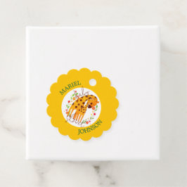 Mommy Giraffe und Calf Baby Shower Geschenkanhänger