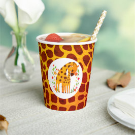 Mommy Giraffe und Calf Baby Shower Pappbecher
