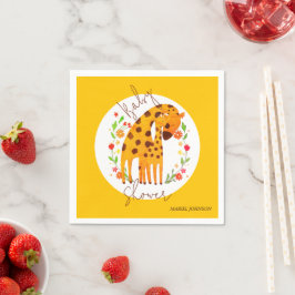 Mommy Giraffe und Calf Baby Shower Serviette