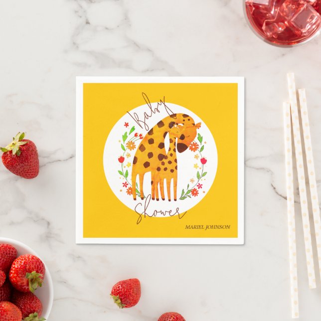 Mommy Giraffe und Calf Baby Shower Serviette (Beispiel)