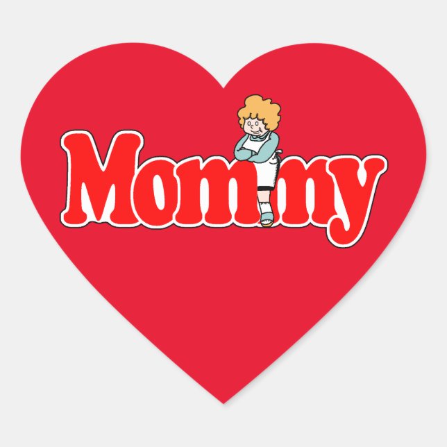 Mommy Herz-Aufkleber (Vorderseite)