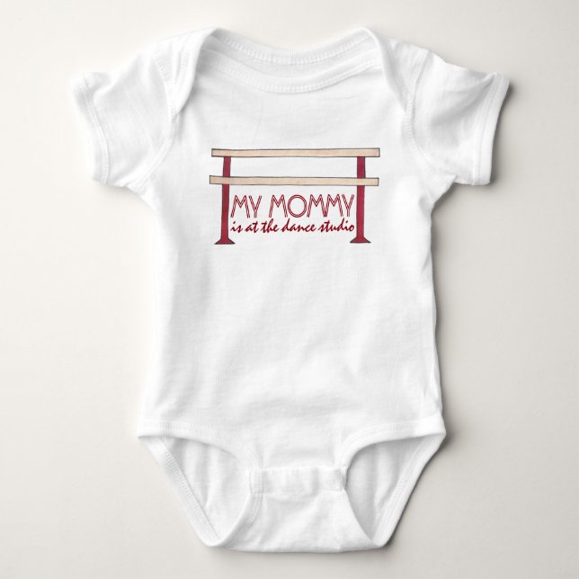 Mommy ist im Dance Studio Ballet Barre Teacher Baby Strampler (Vorderseite)