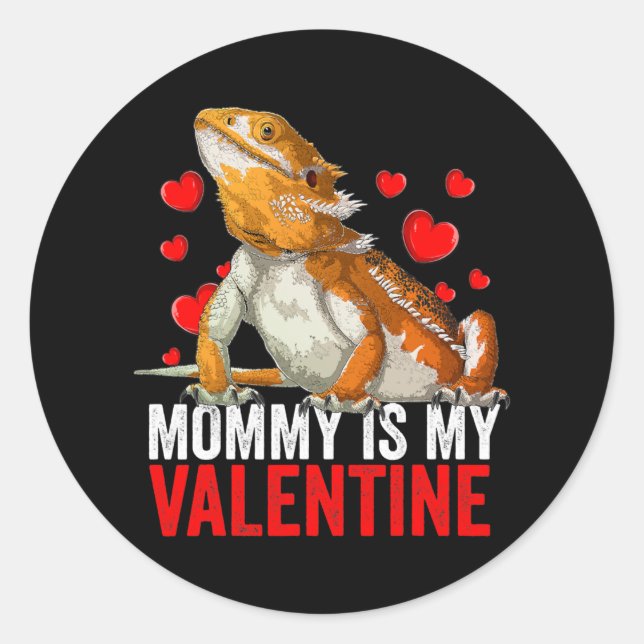 Mommy ist meine Valentine bartine Dragon Rescue Runder Aufkleber (Vorderseite)