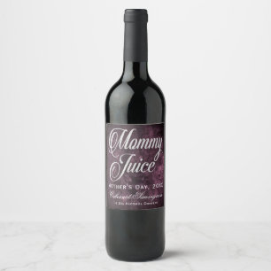 Mommy Juice Muttertag Traube Sangria Lila Weinetikett