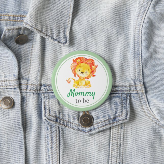 Mommy Junge Mutter Baby Shower Safari Löwe Jungle Button (Beispiel)