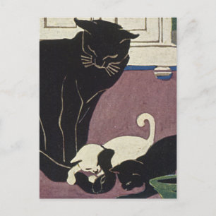 Mommy Kat and Kittens Postkarte