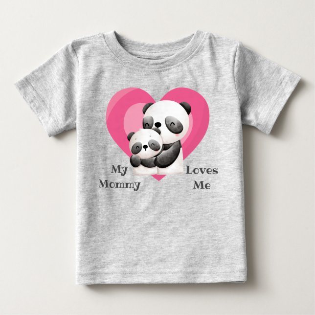 Mommy Lieben Me Panda Bear Baby Bodysuit T-shirt (Vorderseite)