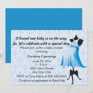 Mommy Mannequin Baby Shower Invitation (blau) Einladung
