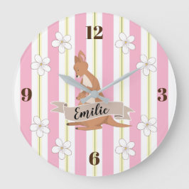 Mommy & Me Kangaroo With Stripes Große Wanduhr