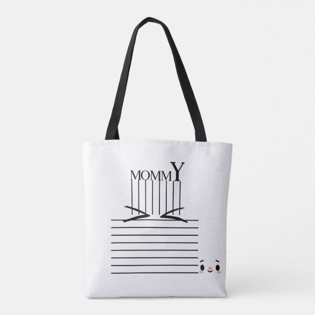 Mommy" Minimalistisch Tote Bag - Chic & Functional (Rückseite)