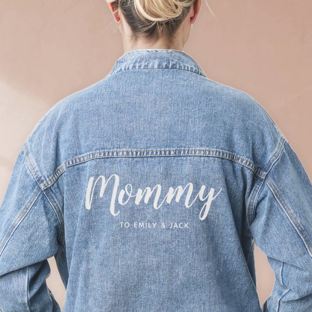 Mommy | Moderne Mama Kinder heißen Muttertag Jeansjacke (Von Creator hochgeladen)