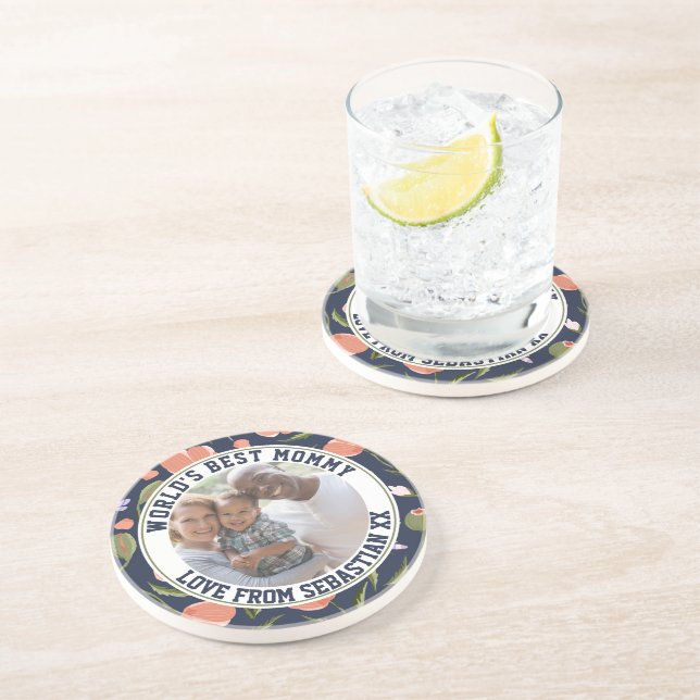 Mommy-Muster für die Blume von Personalisierten Fo Getränkeuntersetzer (Seite)