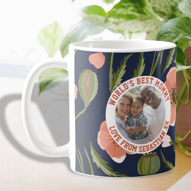 Mommy-Muster für die Blume von Personalisierten Fo Kaffeetasse (Von Creator hochgeladen)