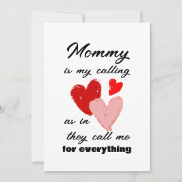 Mommy Mütter Day Funny Zitat Red Pink Hörkarte Einladung