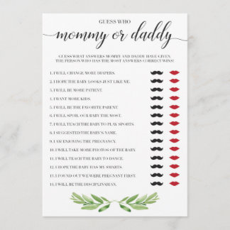 Mommy oder Daddy Baby Shower Game Green Thema