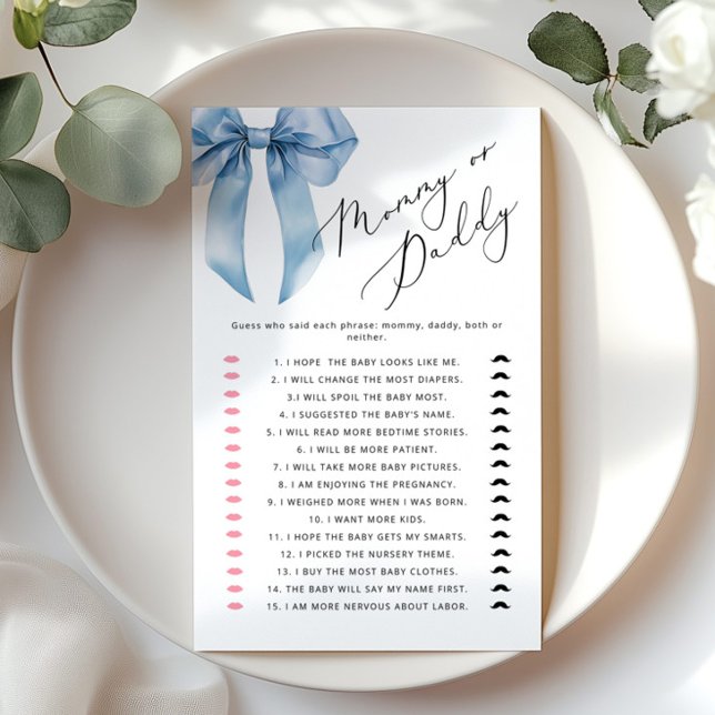 Mommy oder Daddy Blue Bow Ratess Who-Spiel (Von Creator hochgeladen)