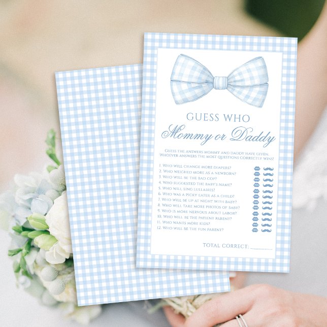 Mommy oder Daddy bow Krawatte Gingham Baby Duschsp (Von Creator hochgeladen)