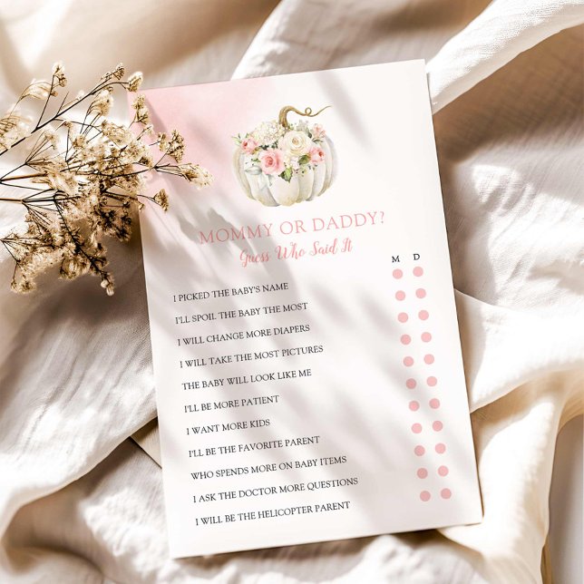 Mommy oder Daddy Fall Girl Baby Shower Game (Mommy and Daddy Fall Girl Baby Shower Game)