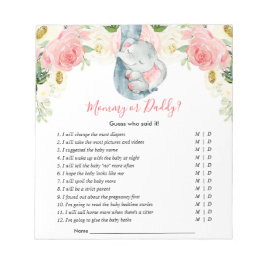 Mommy oder Daddy Guess, der gesagt hat, es Baby-Du Notizblock