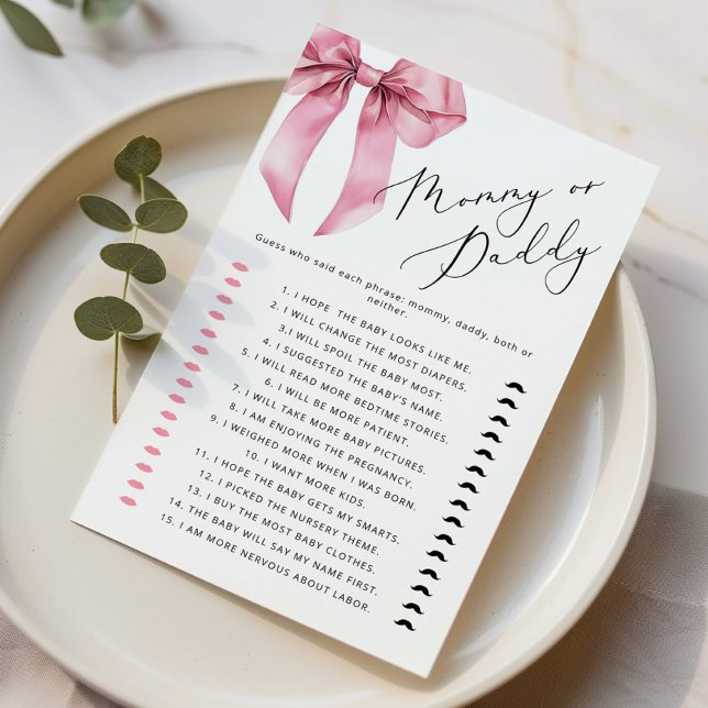Mommy oder Daddy Pink Bow Guess Who-Spiel (Von Creator hochgeladen)
