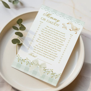 Mommy oder Daddy Silly Goose Sage Baby Shower Spie