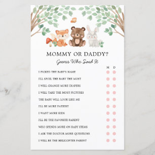 Mommy oder Daddy Woodland Baby Shower Game