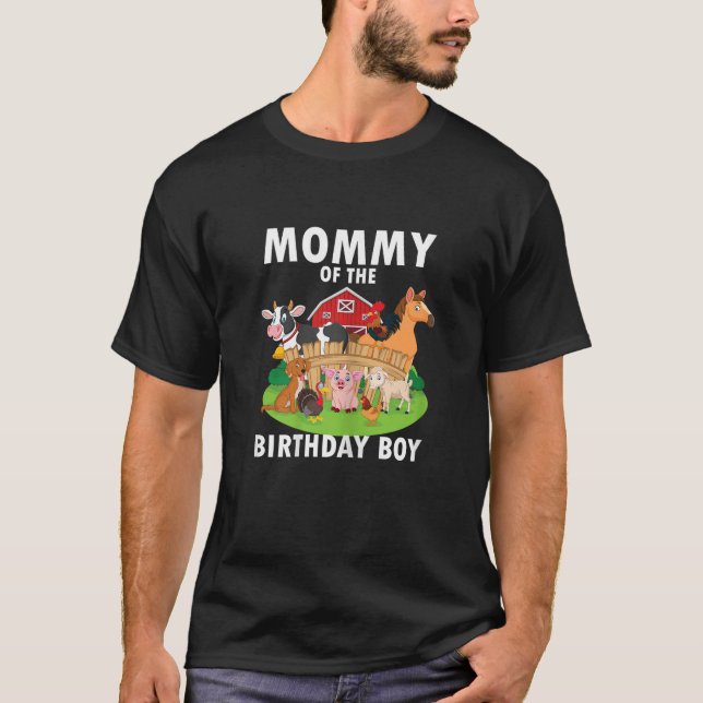 Mommy Of The Birthday Boy Farm Animals Matching Fa T-Shirt (Vorderseite)
