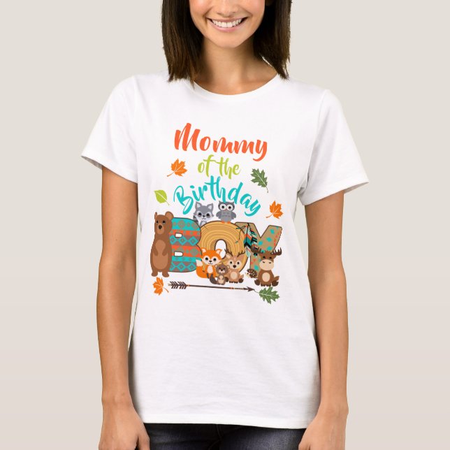 Mommy of the Birthday Boy Woodland Arrow T-Shirt (Vorderseite)