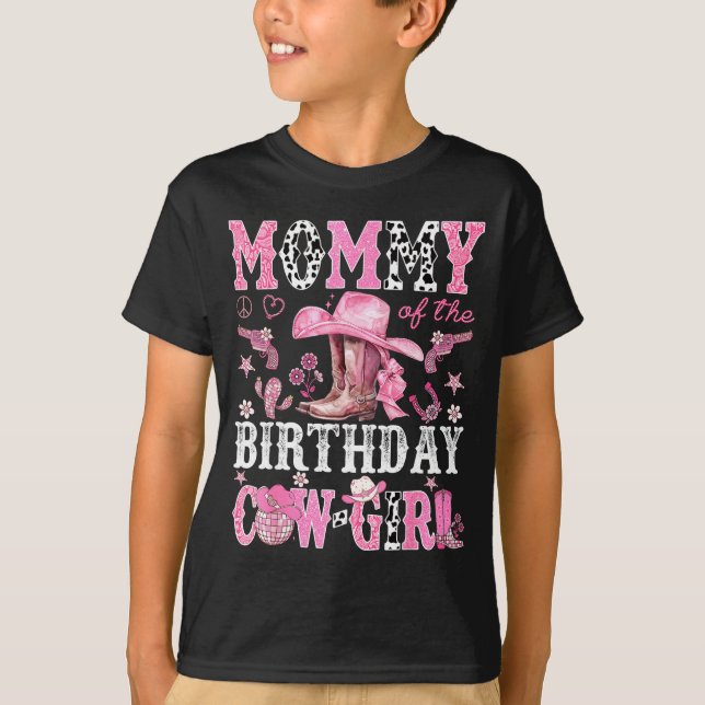 Mommy Of The Birthday Cow-girl Nk Disco Rodeo West T-Shirt (Vorderseite)