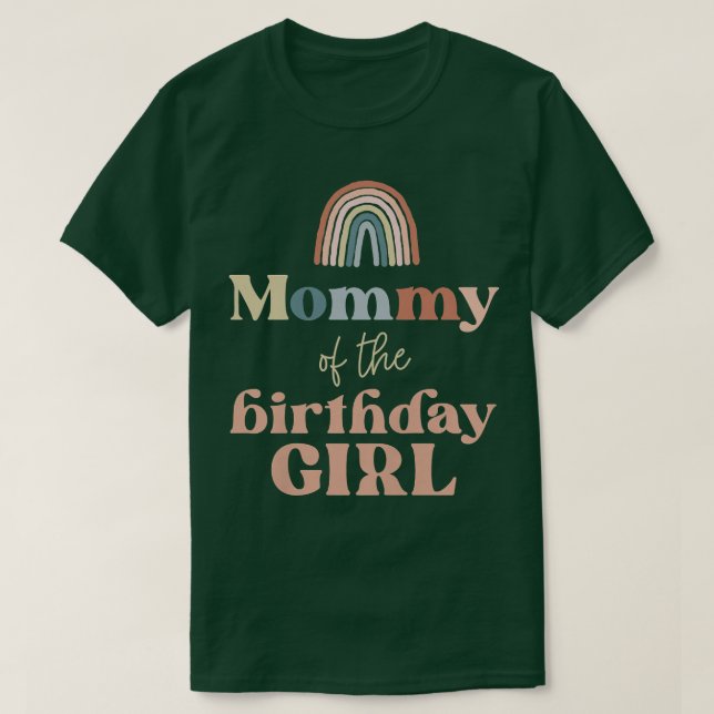 Mommy of the Birthday Girl Boho Rainbow Par T-Shirt (Design vorne)
