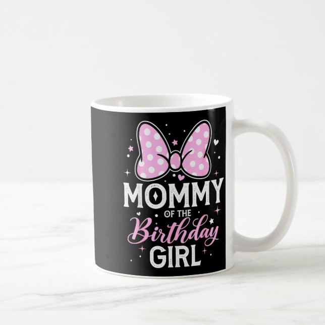 Mommy Of The Birthday Girl Cute Nk Bow Family  Kaffeetasse (Rechts)