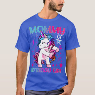Mommy of the Birthday Girl Flossing Unicorn Mama M T-Shirt