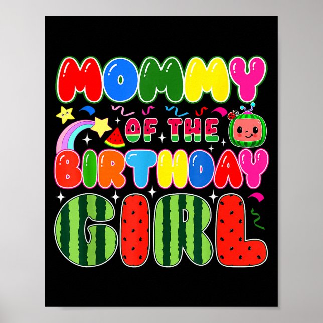 Mommy Of The Birthday Girl Melon Family Matching F Poster (Vorne)