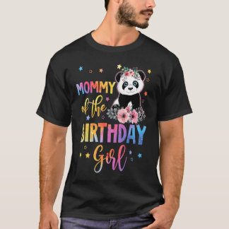 Mommy of the Birthday Girl Panda Bärenmütterfluss T-Shirt
