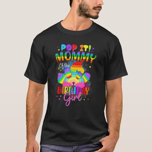 Mommy of the Birthday Girl Unicorn Girls Rainbow P T-Shirt (Vorderseite)