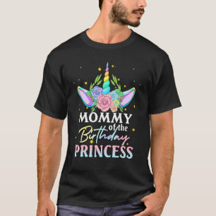 Mommy of the Birthday Girl Unicorn Rainbow Family T-Shirt