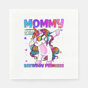 Mommy of the Birthday Princess Girl Dabbing Unicor Serviette