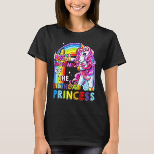 Mommy of the Birthday Princess Unicorn Rainbow Mot T-Shirt