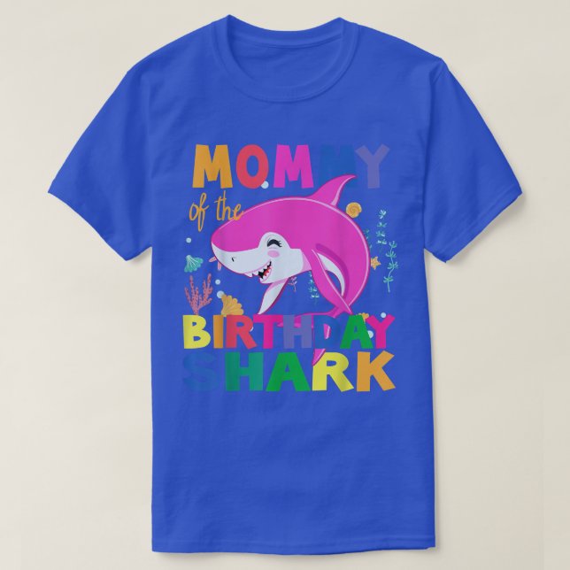 Mommy of the Birthday son Shark Birthday Mommy Hap T-Shirt (Design vorne)