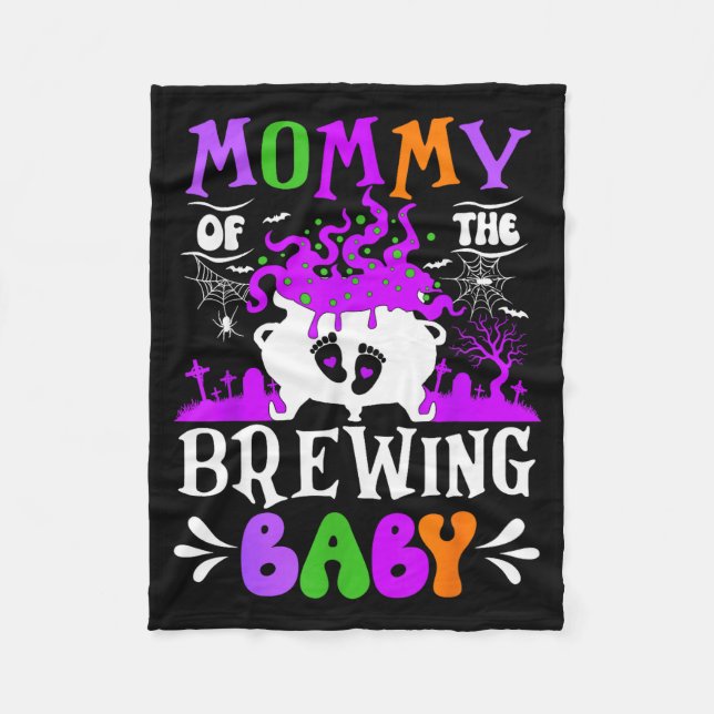 Mommy Of The Brewing Baby Mom To Be Halloween  Fleecedecke (Vorderseite)