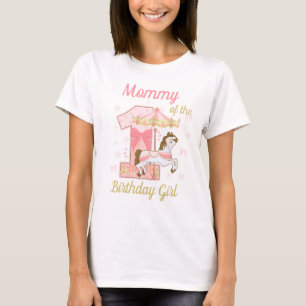 Mommy of the First Birthday Girl Carousel T-Shirt