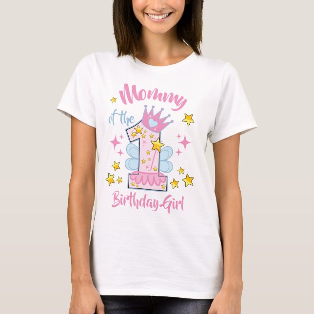Mommy of the First Geburtday Fee Custom Design T-Shirt (Vorderseite)