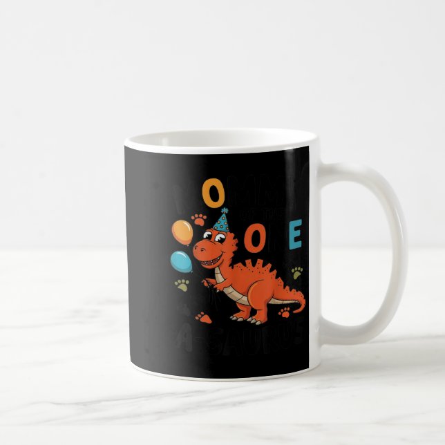 Mommy Of The One-a-saurus 2nd Birthday Dinosaur Pa Kaffeetasse (Rechts)