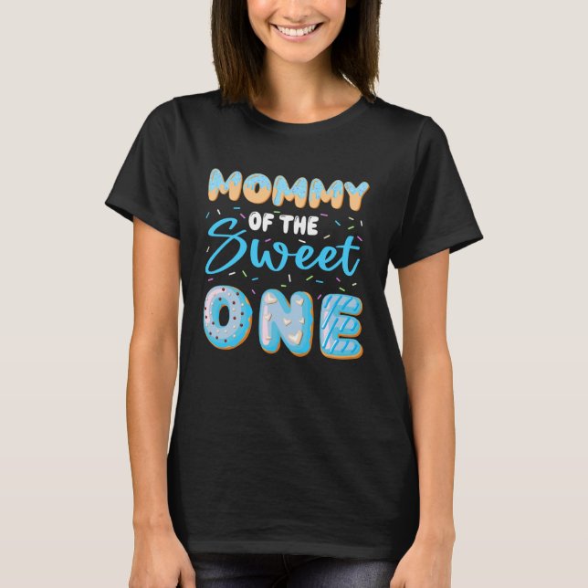 Mommy Of The Sweet One Boy 1st Birthday Donut Part T-Shirt (Vorderseite)