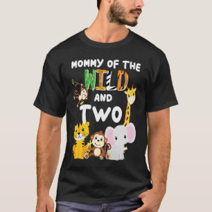 Mommy of the Wild und zwei Zoo Birthday Safari T-Shirt