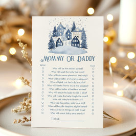 Mommy Or Daddy Chrismtas Village Baby Shower game