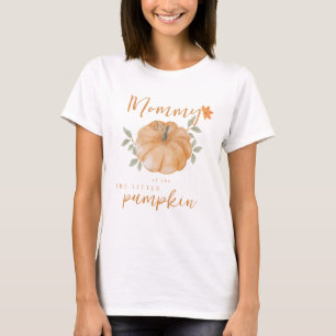 Mommy Orange Little Pumpkin Fall Baby Dusche T-Shirt