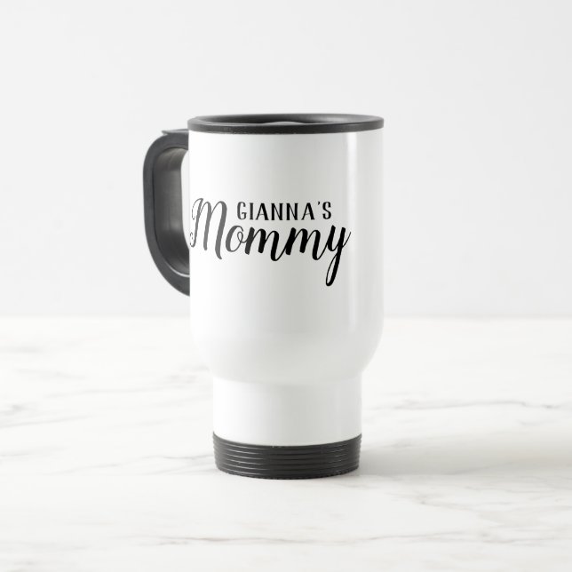 Mommy Personalisiert White Reisebecher (Vorderseite Links)